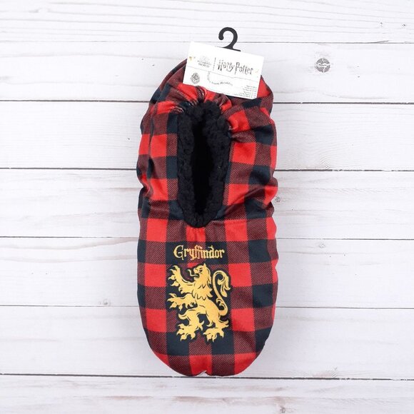Harry Potter Gryffindor Hogwarts Christmas Slippers Size 4-10 Buffalo Plaid 467A - Picture 1 of 3